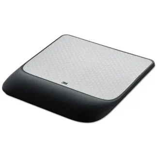 3M™ Mouse Pad with Precise Mousing Surface and Gel Wrist Rest, Gray/Black, 8.5" x 9"