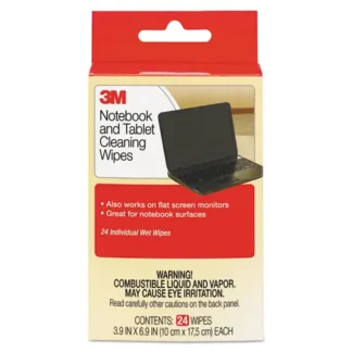 3M™ Notebook Screen Cleaning Wet Wipes, Unscented, 24/Pack