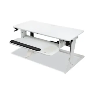 3M™ Precision Standing Desk, Adjustable Height, White, 35.4" x 23.2"