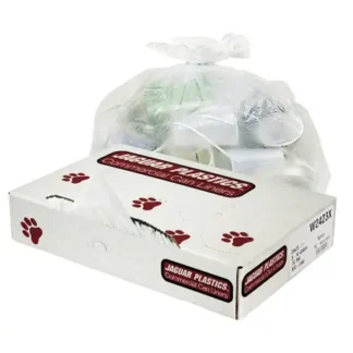 43 x 47 White Low Density Trash Bags, 0.7 mil, 100 Count