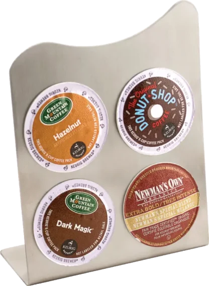 4 Cup K-Cup® Holder, Flared (curved top), Brushed Stainless Steel Finish