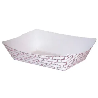 50 1/2# Red Weave Food Tray (1000)