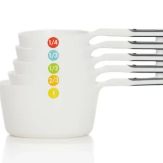 6 Piece Plastic Measuring Cups Set – White