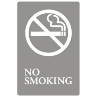 6x9 ADA Sign | No Smoking - Gray/White