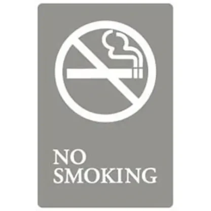 6x9 ADA Sign | No Smoking - Gray/White