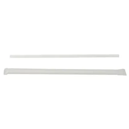 7.75" Wrapped Translucent Jumbo Straws, 24 Packs of 500