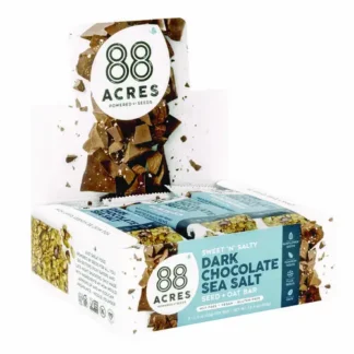 88 ACRES Sweet 'N Salty Gluten-Free Dark Chocolate Sea Salt Seed and Oat Bar, 9 Bars, 1.6 oz Each
