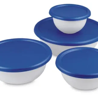 8 Piece Plastic Mixing Bowl Set with Lids