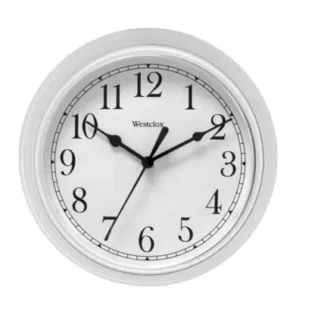 9″ Wall Clock – White 6/CS