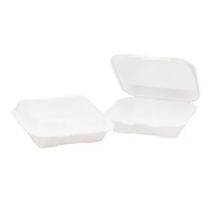 9x9x3 1comp White Foam Hinged Container (2/100)
