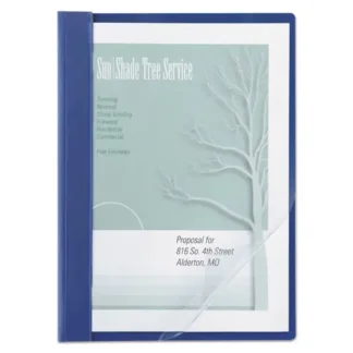 ACCO Clear Front Vinyl Report Cover, Prong Fastener, 0.5" Capacity, 8.5 x 11, Clear/Blue