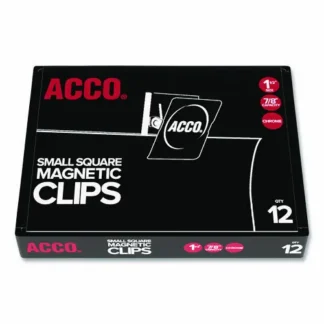 ACCO Magnetic Clips, 0.88" Jaw Capacity, Silver, 12/Pack