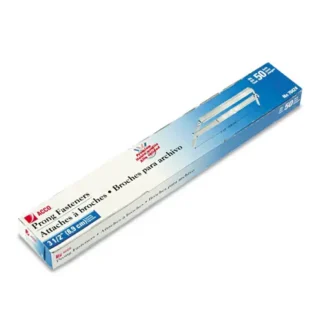 ACCO Premium Two-Piece Two-Prong Paper Fastener Base and Compressor Sets, Silver, 50/Box