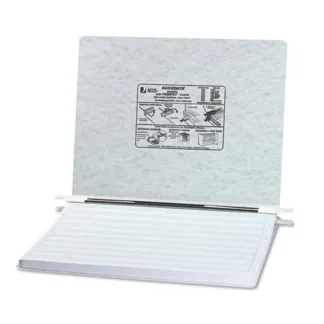 ACCO PRESSTEX Covers with Storage Hooks, 2 Posts, 6" Capacity, 14.88 x 11, Light Gray