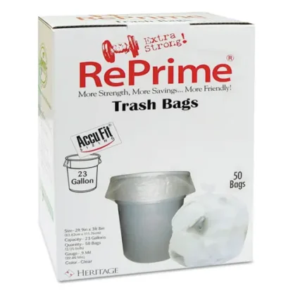 AccuFit® Linear Low Density Can Liners with AccuFit Sizing, 23 gal, 0.9 mil, 28" x 45", Clear, 50 Bags/Box, 6 Boxes/Carton