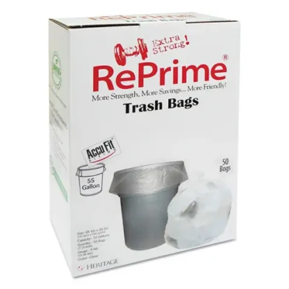 AccuFit® Linear Low Density Can Liners with AccuFit Sizing, 55 gal, 0.9 mil, 40" x 53", Clear, 50 Bags/Box, 3 Boxes/Carton