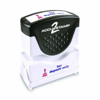 ACCUSTAMP2® Pre-Inked Shutter Stamp, Red/Blue, FOR DEPOSIT ONLY