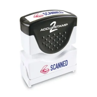 ACCUSTAMP2® Pre-Inked Shutter Stamp, Red/Blue, SCANNED