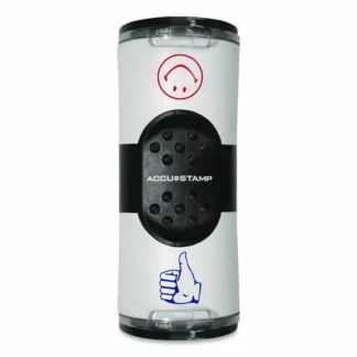 ACCUSTAMP® Dual Message Pre-Inked Round Stamp, Smiley Face/Thumbs-Up, 0.63" dia, Red/Blue