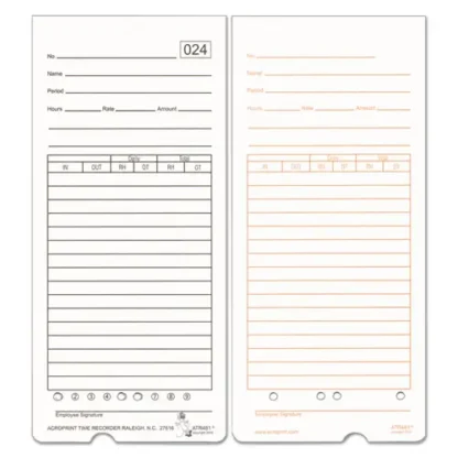Acroprint® Time Clock Cards for Acroprint ATR480, Two Sides, 7.5 x 3.35, 50/Pack