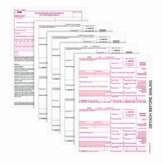 Adams® 4-Part 1099-INT Tax Forms with Tax Forms Helper, Fiscal Year: 2024, 24 Forms Total