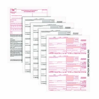 Adams® 4-Part 1099-NEC Tax Forms with Tax Forms Helper, Fiscal Year 2024, Carbonless, 50 Forms, 3 Forms per Sheet, 8.5 x 3.5 Inch
