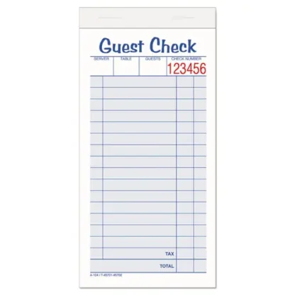 Adams® Multi-Part Guest Check Pad, Two-Part Carbonless, 50 Forms