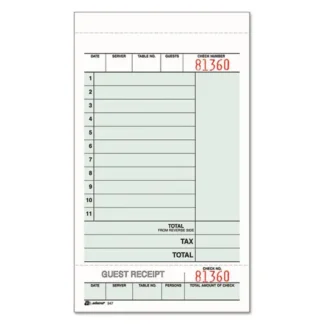 Adams® Multi-Part Guest Check Unit Sets, Two-Part Carbonless, 250 Forms