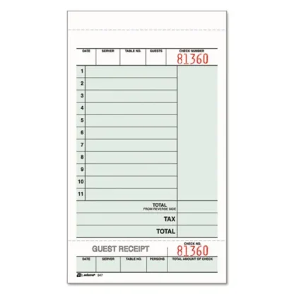 Adams® Multi-Part Guest Check Unit Sets, Two-Part Carbonless, 250 Forms