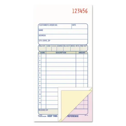 Adams® Multipart Sales Order Pad, Three-Part Carbonless, 50 Forms, 3.25" x 7.13"