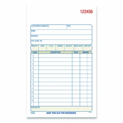 Adams® Multipart Sales Order Pad, Three-Part Carbonless, 4.19 x 6.69, 50 Forms/Pad, 10 Pads/Carton