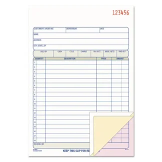 Adams® Multipart Sales Order Pad, Three-Part Carbonless, 50 Forms, 5.56" x 7.94"