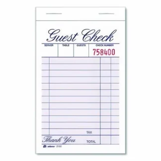 Adams® One-Part Guest Check Pad