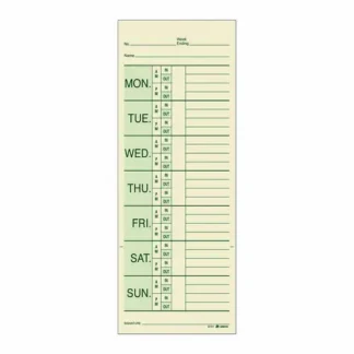 Adams® Time Cards for Pyramid 1000 Time Clock, Two Sides, 3.38" x 9", 200/Pack