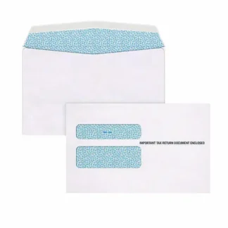 Adams® W-2 Gummed Seal Double-Window Envelopes, Commercial Flap, Gummed Closure, 5.63 x 9, White, 24/Pack