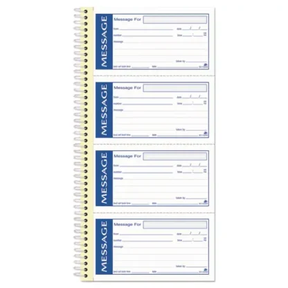 Adams® Write 'n Stick Phone Message Book, Two-Part Carbonless, 200 Forms, 4 Forms Per Sheet, 4.75 x 2.75