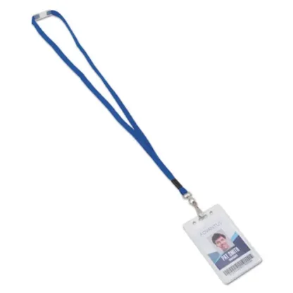 Advantus Breakaway Lanyards, Metal J-Hook Fastener, Blue, 24/Box