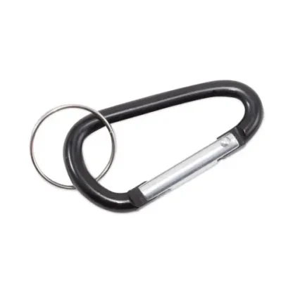 Advantus Carabiner Key Chains with Split Key Rings, 10-Pack, Black and Silver, Aluminum