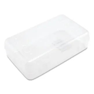 Advantus Clear Pencil Box, 8.5" x 5.25" x 2.5", Clear