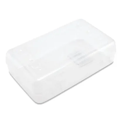 Advantus Clear Pencil Box, 8.5" x 5.25" x 2.5", Clear