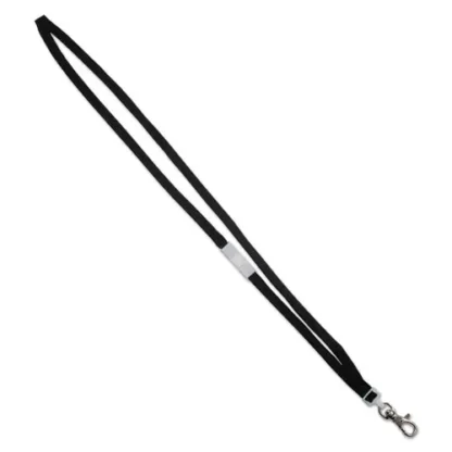 Advantus Deluxe Safety Lanyards, Metal Lobster Claw Hook Fastener, Black, 24/Box