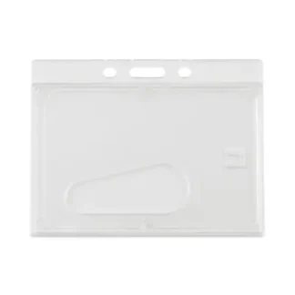 Advantus Frosted One-Card Rigid Badge Holders, Horizontal, Frosted 3.68" x 2.75" Holder, 3.38" x 2.13" Insert, 25/Box