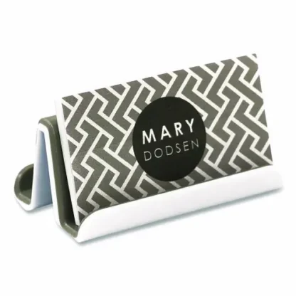 Advantus Fusion Double-Sided Business Card Holder, Gray/White