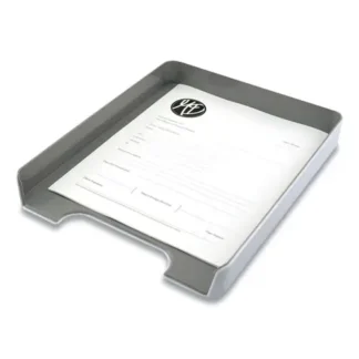Advantus Fusion Letter Tray, 1 Section, Letter Size, White/Gray