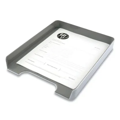 Advantus Fusion Letter Tray, 1 Section, Letter Size, White/Gray