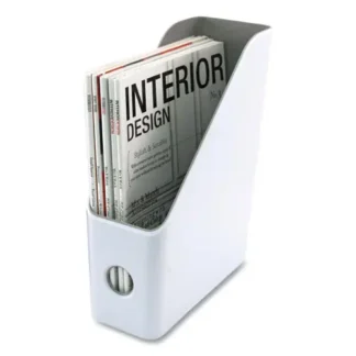 Advantus Fusion Magazine File, White/Gray, 4.25" x 9.5" x 12"