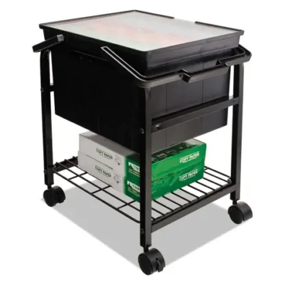 Advantus Heavy-Duty File Shuttle, Metal, 1 Shelf, Black