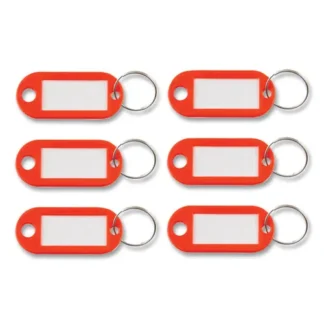 Advantus Key Tags Label Window, Red, 6/Pack