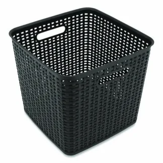 Advantus Plastic Weave Bin, Extra Large, Black