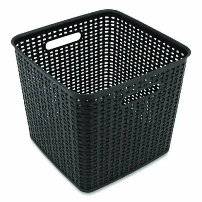 Advantus Plastic Weave Bin, Extra Large, Black